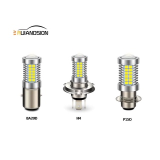 Ruiansion ไฟหน้ารถจักรยานยนต์ BA20D H4 P15D 6V LED สีขาว