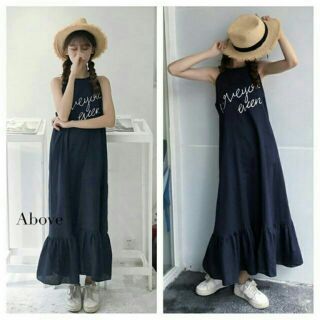 Maxi Dress แต่งชายระบาย