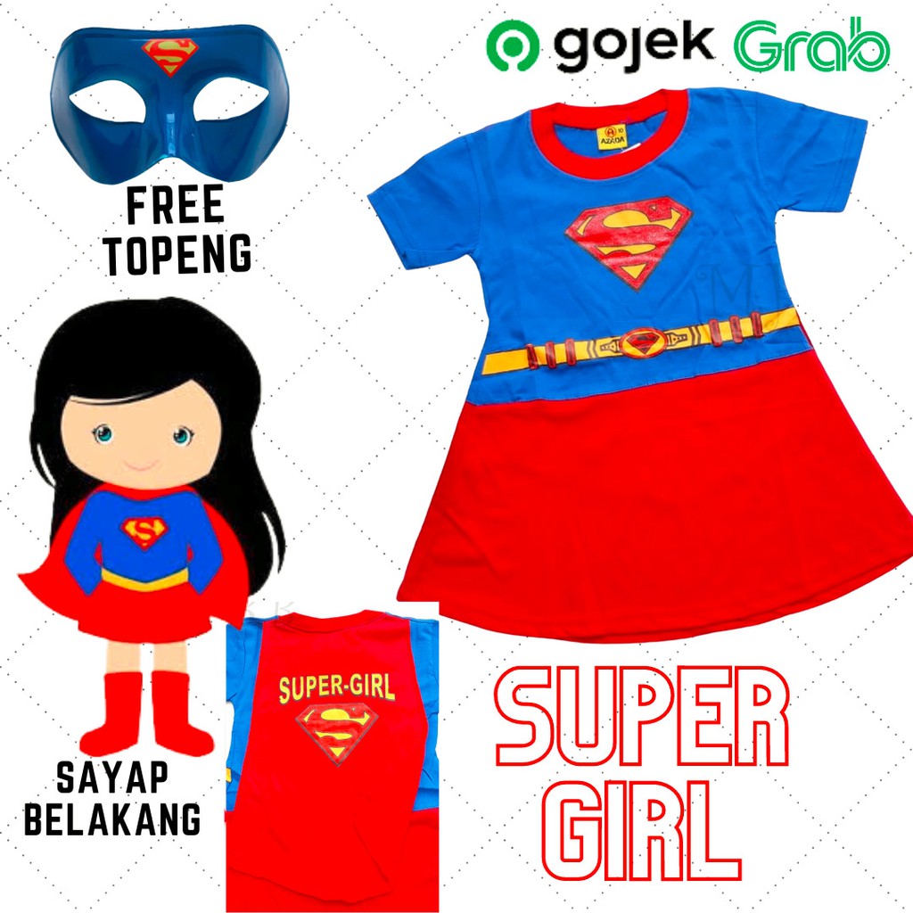 SUPER GIRL GIRLS COSTUME / COSPLAY / MASK AZADA GOLDENKIDSHOP