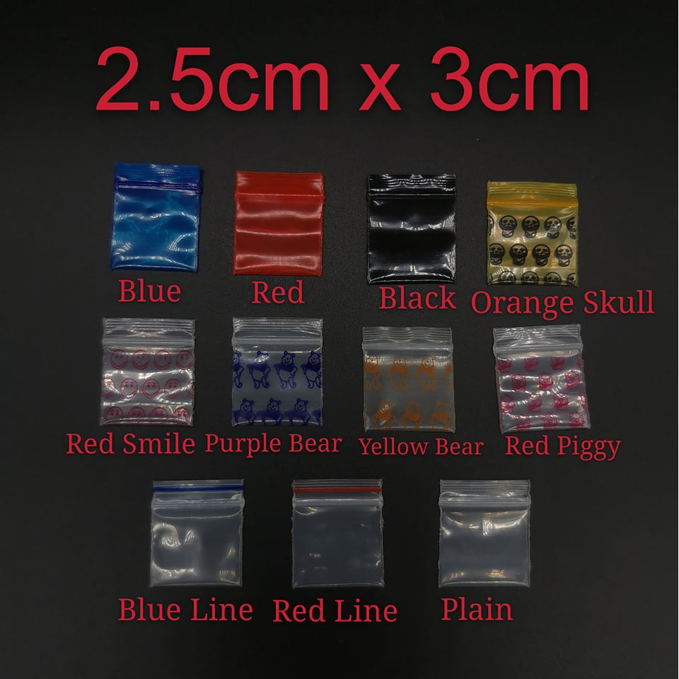 2.5ซม. x 3ซม. ถุงพลาสติกซิปล็อคพลาสติก (1 แพ็ค)