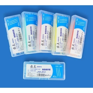 ไม้จิ้มฟันพลาสติก 2 ด้าน แบบพกพา 40 ชิ้น ( ส่งจากไทย )