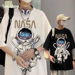 เสื้อยืด&amp; SOS🆘 [M～5XL]⚡️เสื้อยืดชาย⚡️NASA นักบินอวกาศคอกลม แขนสั้น แฟชั่น #S92