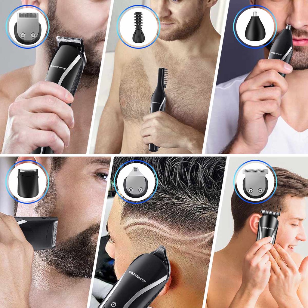 12 in 1 Cordless Multi-functional Hair Beard Trimmer Mustache Grooming ...