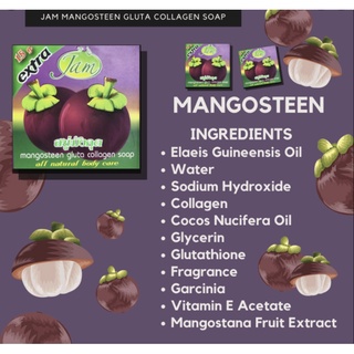 ⚡FLASH SALE⚡♡พร้อมส่ง JAM MANGOSTEEN GLUTA COLLAGEN SOAP-1Doz