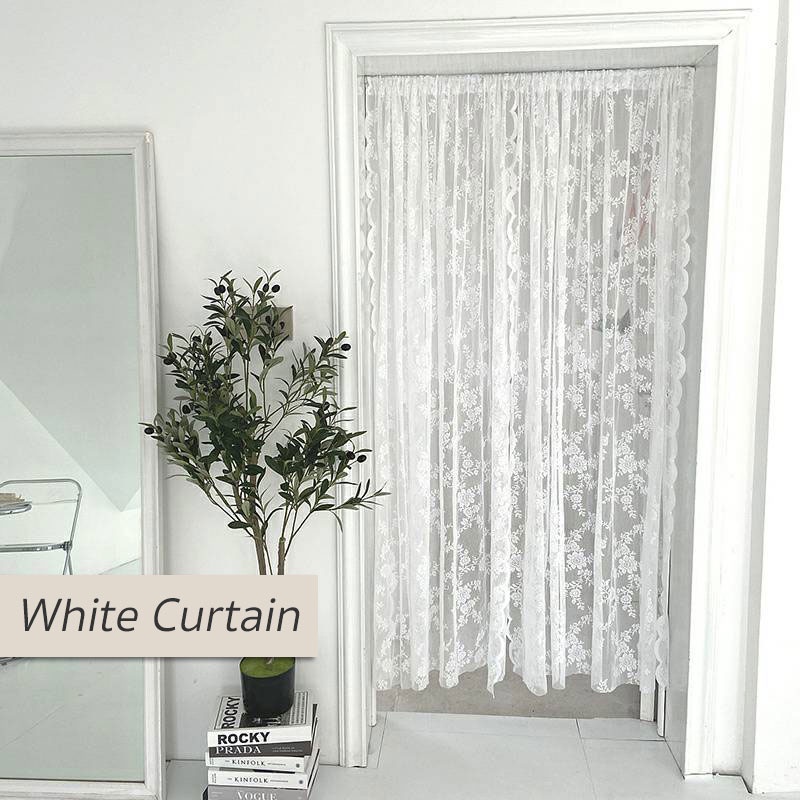 แนะนำ ผ้าม่าน ผ้าม่านสีขาว ม่านคาเฟ่ ลายดอกไม้สวยงาม ม่านประตู ผ้าม่านหน้าต่าง (พร้อมส่งทันที ไม่ต้องรอ) ราคาพิเศษ มีเก็บเงินปลายทาง