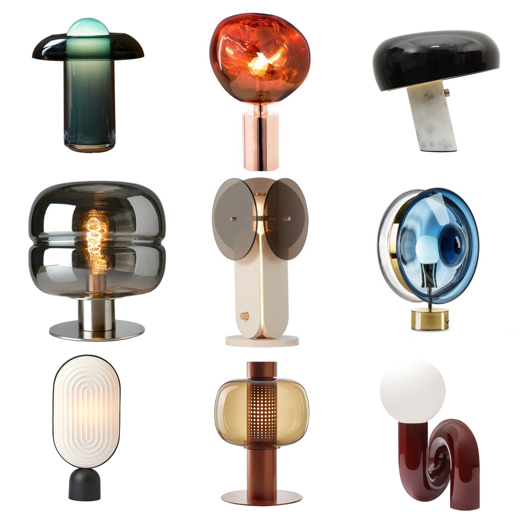 Lampe De Table Art Déco Boule De Verre - Lampe LED Blanche Créative Avec Variateur 45cm