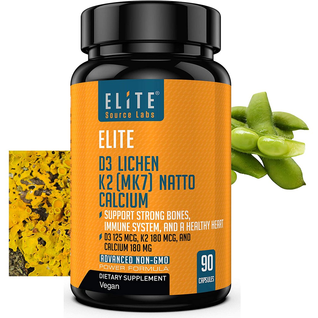 Vitamin K2 (MK7) Plus D3180 Mcg of VIT K2 + 5000 IU (125 Mcg) of VIT