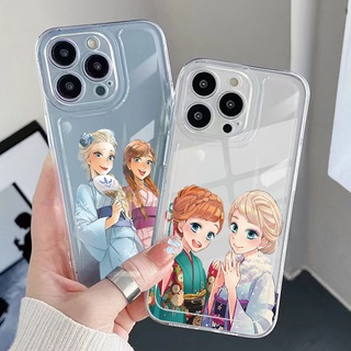 เคสโทรศัพท์มือถือ TPU ใส ทรงสี่เหลี่ยม กันกระแทก ลาย Frozen Elsa Anna สําหรับ POCO C55 X5 X4 Pro M4 M3 Pro 5G X3 NFC GT F3