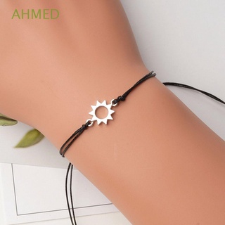 Ahmed สร้อยข้อมือคู่รัก ผู้หญิง แฟนสาว โบฮีเมียน คู่รัก จี้ ของขวัญวันวาเลนไทน์ โลหะผสมทอมือ