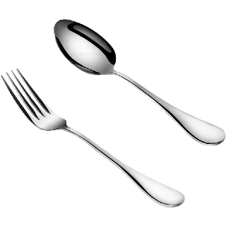 ช้อนส้อม (ขนาดยาว20.5cm) B-HOME ช้อมส้อมสแตนเลส ชุดช้อนส้อม สแตนเลส ช้อม ส้อม เกาหลี แบบยาว Fork Spoon