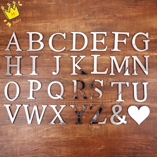 สติ๊กเกอร์ตัวอักษรภาษาอังกฤษติดผนังตกแต่งบ้านอะคริลิคกระจกสร้างสรรค์