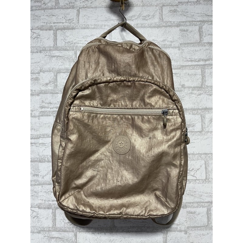 Kipling backpack (used) gold เป้คิปลิ้งสีทองแท้