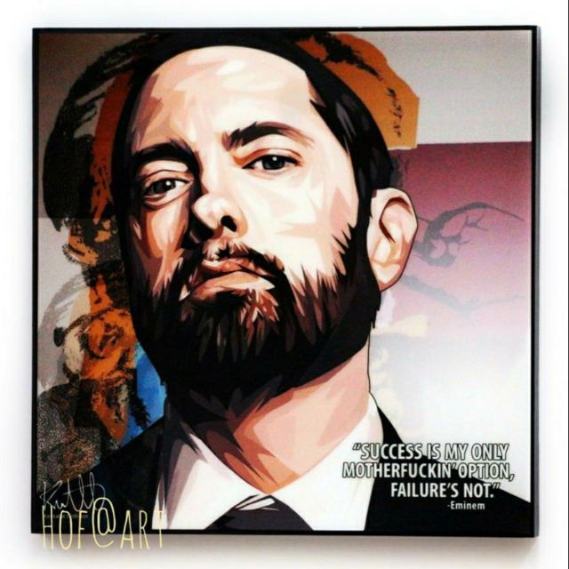 Eminem #2 เอ็มมิเน็ม ราชา Rapper แร็ปเปอร์ ฮิปฮอป Hip hop รูปภาพ​ติดผนัง pop art กรอบรูป แต่งบ้าน ขอ