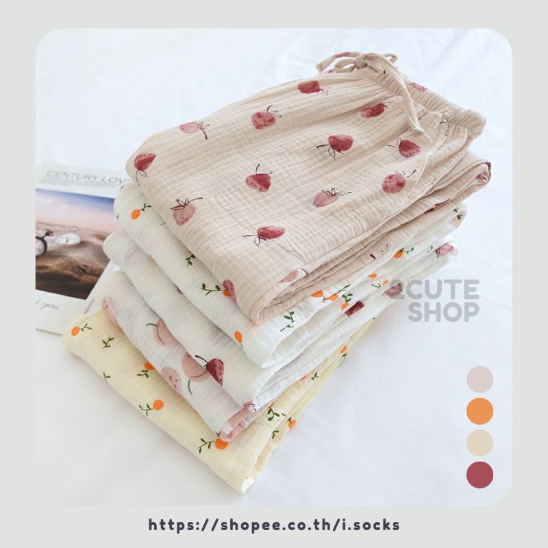 พร้อมส่ง กางเกงขายาวผ้านุ่ม เอวยืด มีกระเป๋า KC-3623
