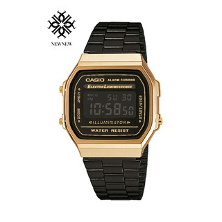 Casio A168WEGB-1BDF สีดำทอง ของแท้ ประกัน CMG 1 ปี