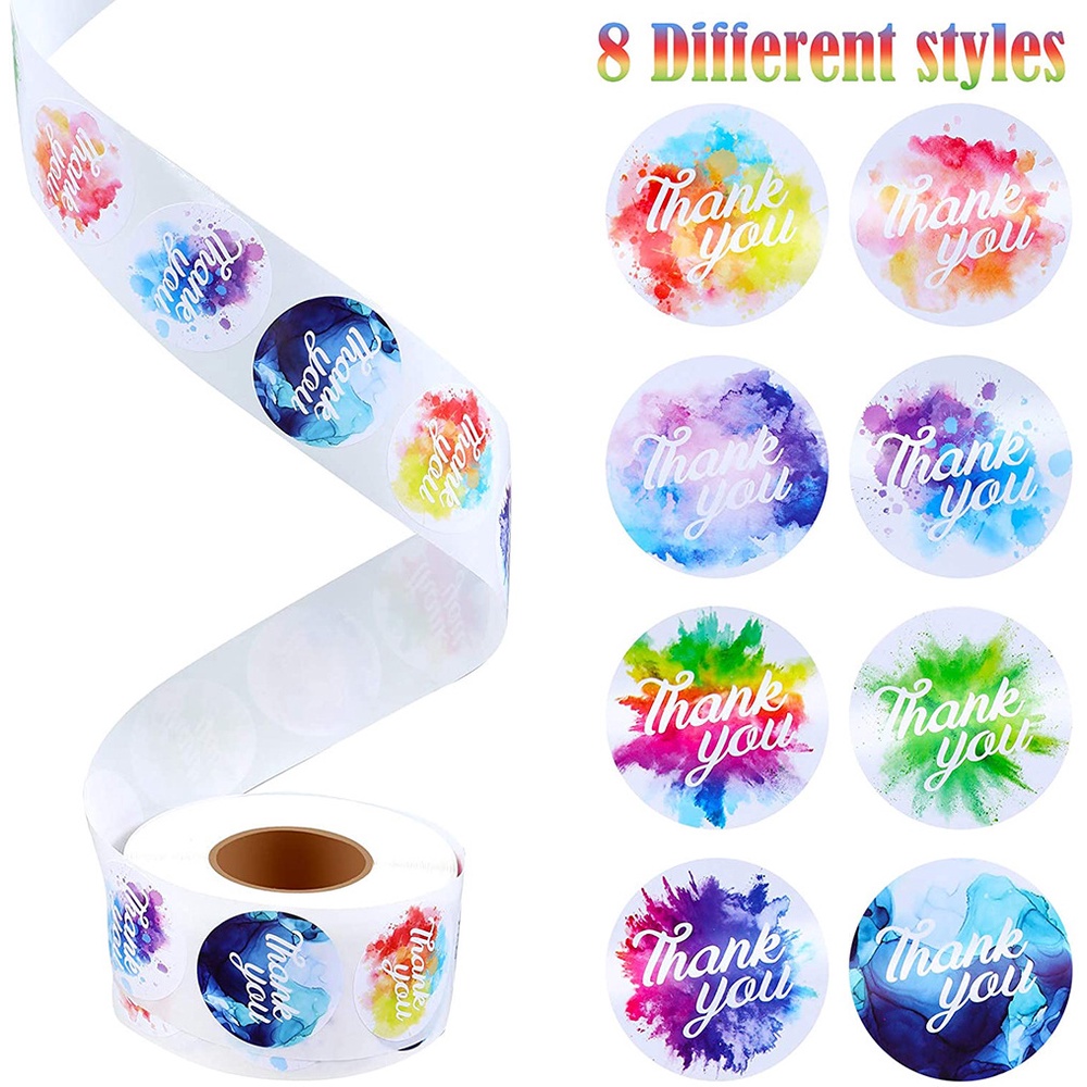 500 ชิ้นขอบคุณสติกเกอร์ 1 นิ้วรอบดอกไม้สีปิดผนึกสติกเกอร์สติกเกอร์สําหรับงานแต่งงาน Scrapbooking Envelopes Seal St - รูปที่ 4