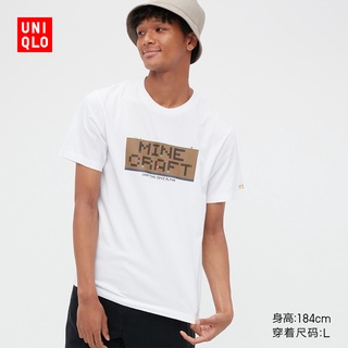 Uniqlo UT เสื้อยืดแขนสั้น พิมพ์ลาย Minecraft สําหรับผู้ชาย และผู้หญิง 455832S-5XL