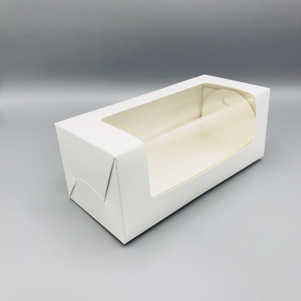 Treebox กล่องแยมโรล เล็กสีขาว+ฐานรอง ขนาด10x22x9ซม. (แพค10ใบ) 1146