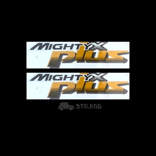 สติ๊กเกอร์ MIGHTY X PLUS ติดข้างกระบะ ปี 1996 รุ่นฝาท้ายเปิดกลาง สีเหลืองทอง TOYOTA โตโยต้า ไมตี้เอ็กซ์ STICKER