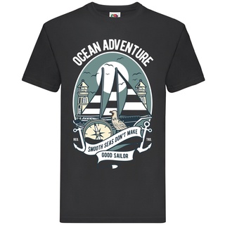 เสื้อยืดอินเทรนด์ผู้ชายอินเทรนด์ผู้หญิงเสื้อยืดลําลอง ลาย Ocean Adenture เข้ากับทุกการแต่งกาย สําหรับผู้ชาย 440258S-3XL