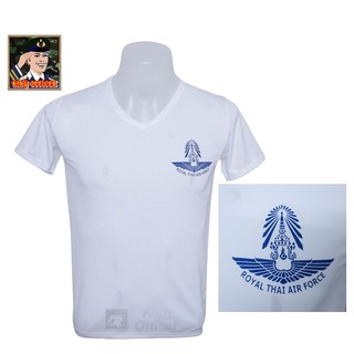 เสื้อซับใน ทหารอากาศ ทอ. สีขาว คอวี สกรีนตรา กองทัพอากาศ ROYAL THAI AIR FORCE