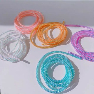 สี Pastel Metalic❗ยาว1.5เมตร❗สีเงา มาใหม่ สายเกลียว ถนอมสายชาร์จ Metallic Colour Cable Protector