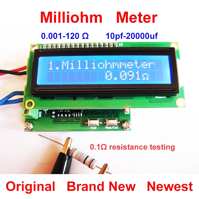 High Precision Milliohm Meter 0 to 120Ohm Low Resistance Tester Capacitance Meter Testing Module