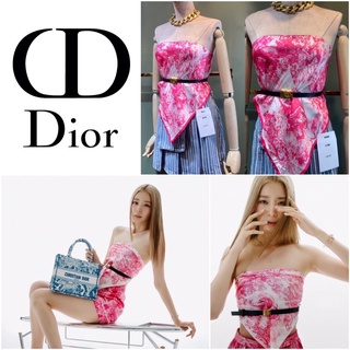 เสื้อเกาะอก DIOR TOILE DE JOUY SAUVAGE DIOR SILK TOP