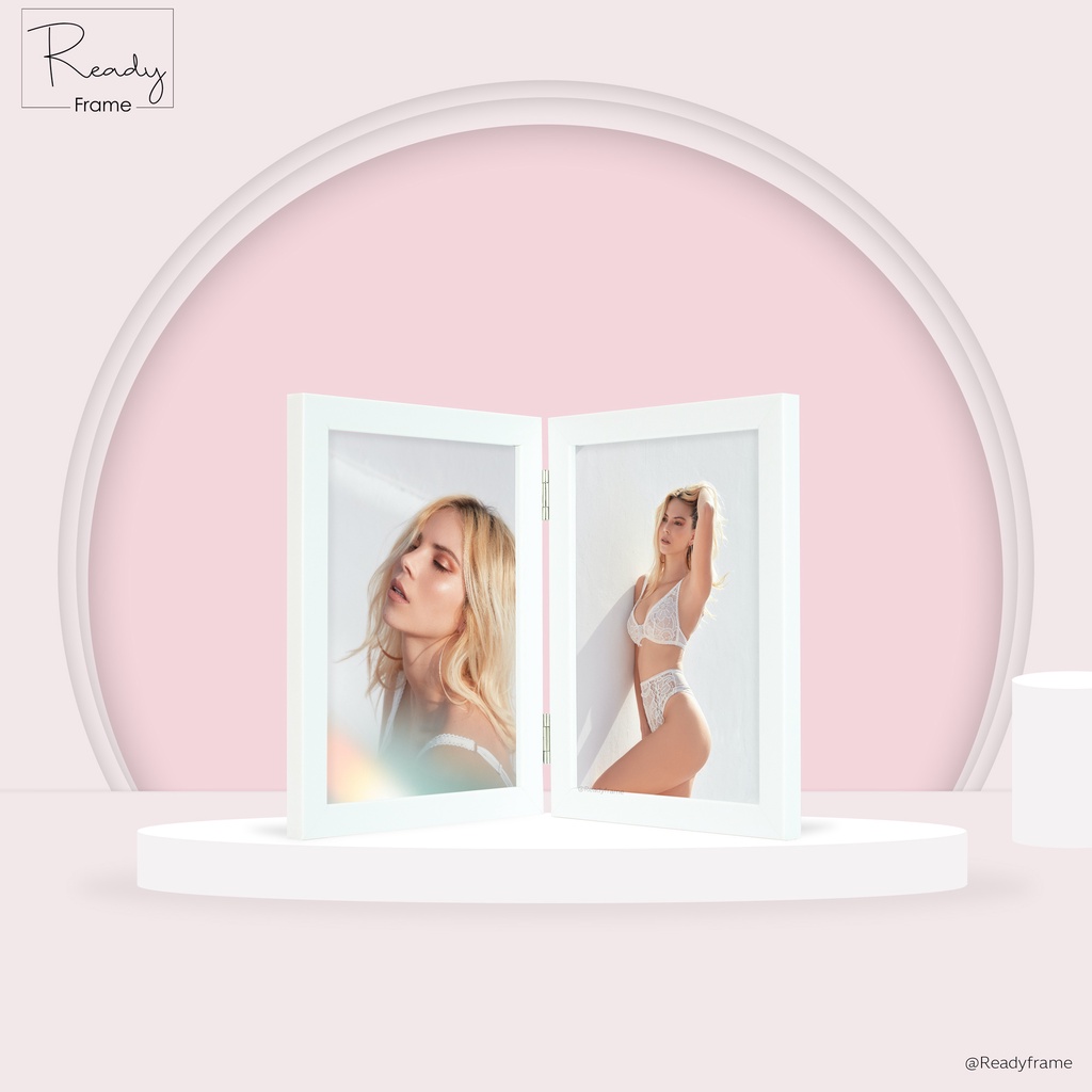 ReadyFrame I กรอบรูปคู่บานพับ ขนาด4x6นิ้ว กรอบรูปมินิมอลตกแต่งบ้าน Duo Photo Frame Size 4x6 Inch
