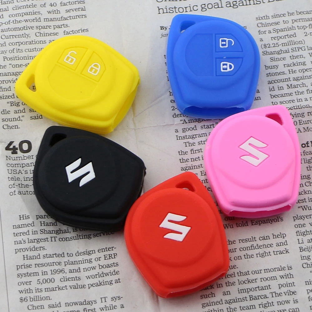 เคสรีโมตกุญแจรถยนต์ ซิลิโคน 2 ปุ่ม สําหรับ Suzuki Grand Vitara Swift Liana SX4 Alto Jimny Shell FOB