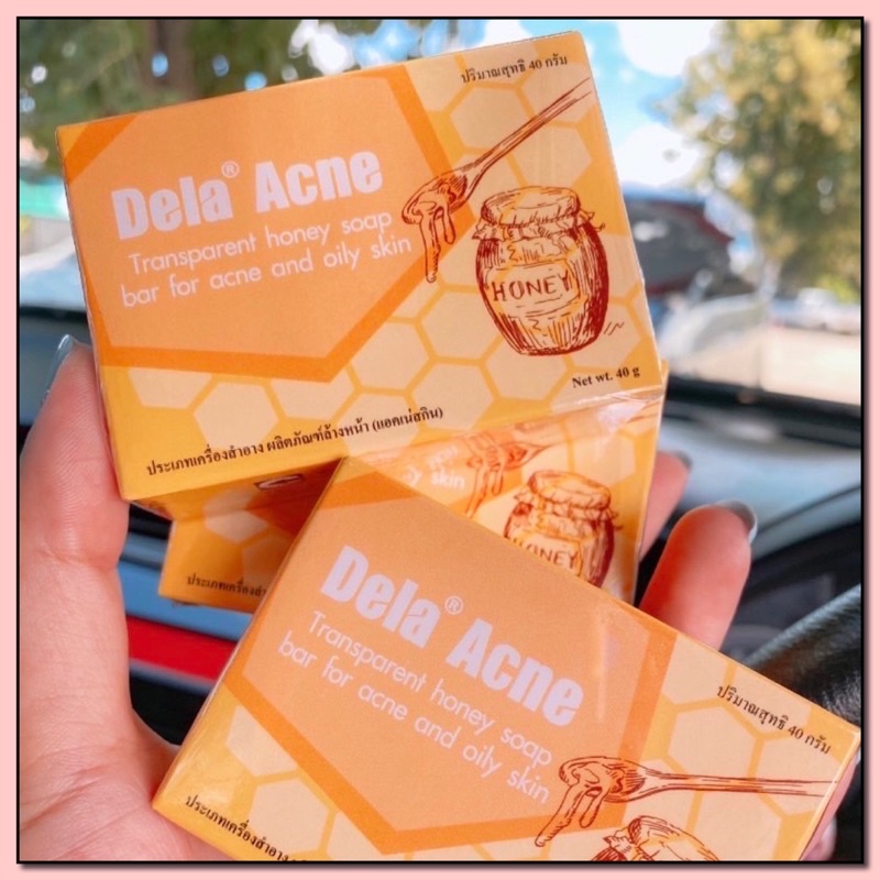 Dela Acne Honey soap สบู่น้ำผึ้ง ลด สิว ผิวมัน 40g