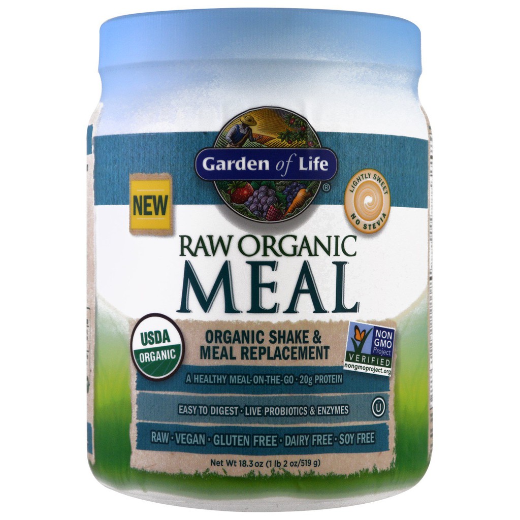 Garden of Life, RAW Organic Meal, Organic Shake &amp; Meal Replacement, Lightly Sweet, 16 oz (454 g)