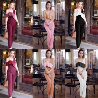 TW5345 จั๊มสูทขายาวไหล่เดี่ยว