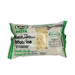 เส้นโอ๊ต MOKI เส้นแบนโอ๊ตไฟเบอร์ผสมบุก บุกเพื่อสุขภาพ Oat Fiber Fettuccine with Konjac ขนาด 200 กรัม