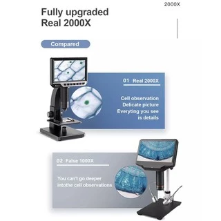 ใหม่ล่าสุด HD 7นิ้ว2000Xกล้องจุลทรรศน์ดิจิตอลสำหรับDIY 500X 1000X USB อุตสาหกรรมกล้องจุลทรรศน์ต่อเนื่องขยายแว่นขยาย