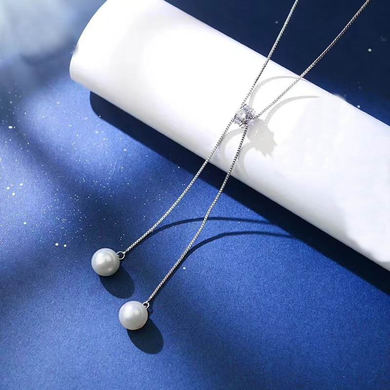 สร้อยคอยาว เรียบง่าย เครื่องประดับมุกจําลอง สร้อยคอพู่ และจี้ Bijoux Femme โซ่ 2020 ของขวัญสําหรับผู้หญิง