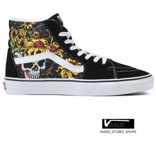 VANS SK8 HI BEAUTY SKULL BLACK TRUE WHITE SNEAKERS สินค้ามีประกันแท้