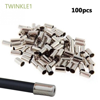 Twinkle1 ปลอกโลหะสีเงินสําหรับสายเบรครถจักรยานเสือภูเขา 5X10 มม . 100 ชิ้น