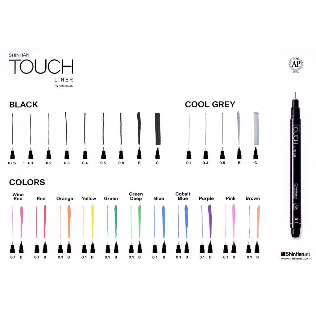 TOUCH LINER 0.1mm Brown (S4110701R) / ปากกาตัดเส้นขนาด 0.1 มิลลิเมตร สีน้ำตาล แบรนด์ TOUCH จากประเทศเกาหลี — صورة 3