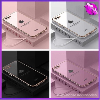 เคส OPPO A3s soft case phone plating เคสโทรศัพท์มือถือลายใบเมเปิ้ลสําหรับ O0ab