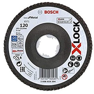 BOSCH กระดาษทรายซ้อนหลังแข็ง #120 Best for Metal X-LOCK #2608619204