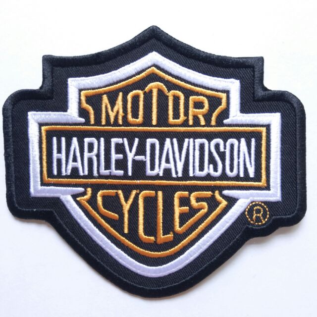 อาร์ม ตัวรีดติดเสื้อขนาด 4.6*4.2นิ้ว HARLEY DAVIDSON ORANGE BARSHIELD HD HOG MOTORCYCLE CLUB iron on