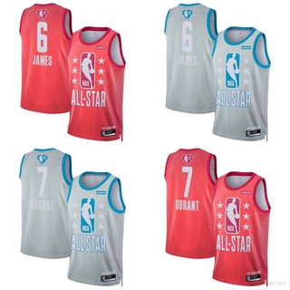 เสื้อกีฬาแขนกุด ลายทีม BKB NBA Jersey 2022 All-Star No.6 James No.7 Durant Classic พลัสไซซ์