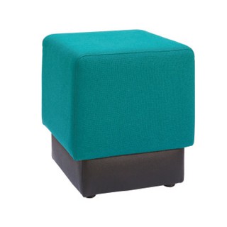 สตูล ที่นั่งสีฟ้าอมเขียว ฐานหนังสีดำ เฟอร์ราเดค QU40 Blue-green seat stool with black leather base, Ferradec QU40