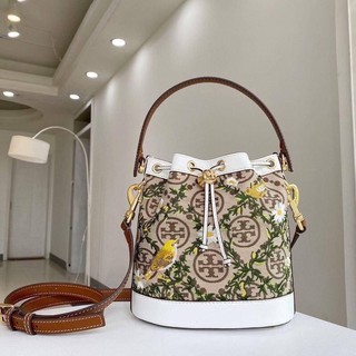 งานช็อป 💛 Tory Burch T Monogram Jacquard Embroidered Bucket Bag