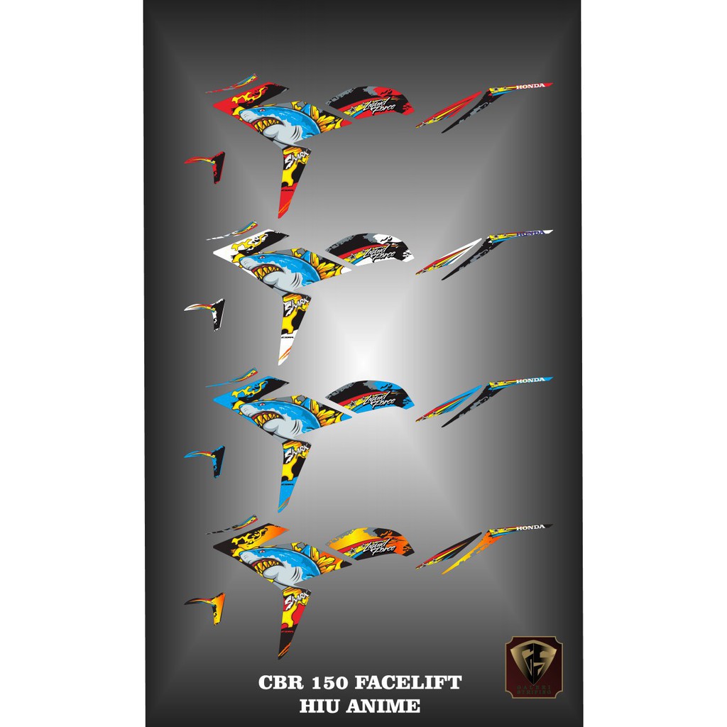 สติ๊กเกอร์ สติ๊กเกอร์ Striping CBR 150 การ์ตูนฉลาม