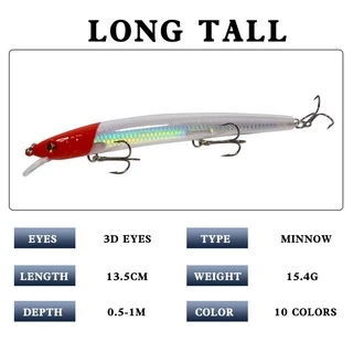 Umpan Mancing Sinking Minnow เหยื่อปลา Buzz เหยื่อพลาสติกตกปลา CrankBit อุปกรณ์ตกปลา 1PCS 15.4g/13.5 ซม. SwimBit Lure เหยื่อ