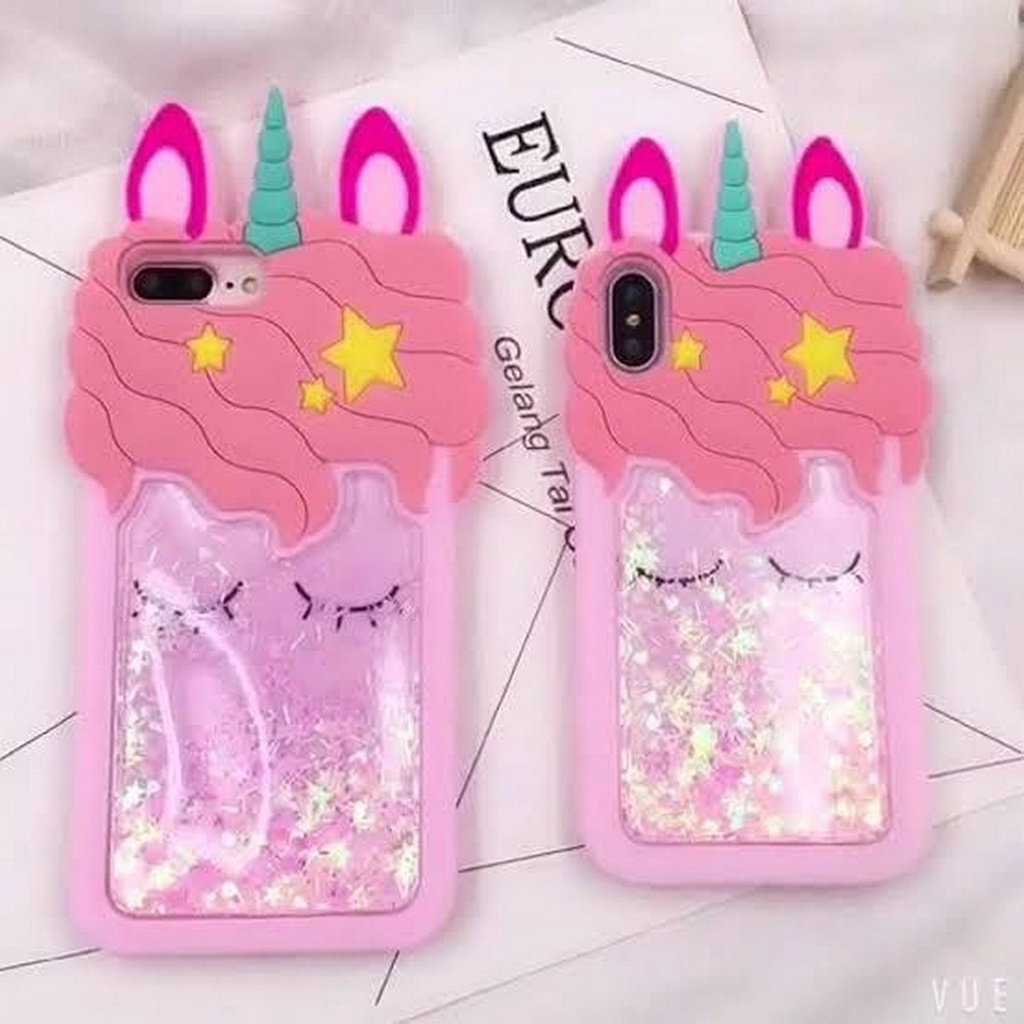 Samsung A30S A50S A10 A30 A50 J2 J7 J5 J4 J6 J510 J710 A7 A9 Plus Unicorn liquid glitter Case