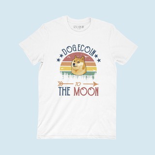 Dogecoin to the moon เสื้อยืดสกรีน เสื้อสกรีน เหรียญหมาไปดวงจันทร์ เสื้อคริปโต เสื้อยืดตลกๆ