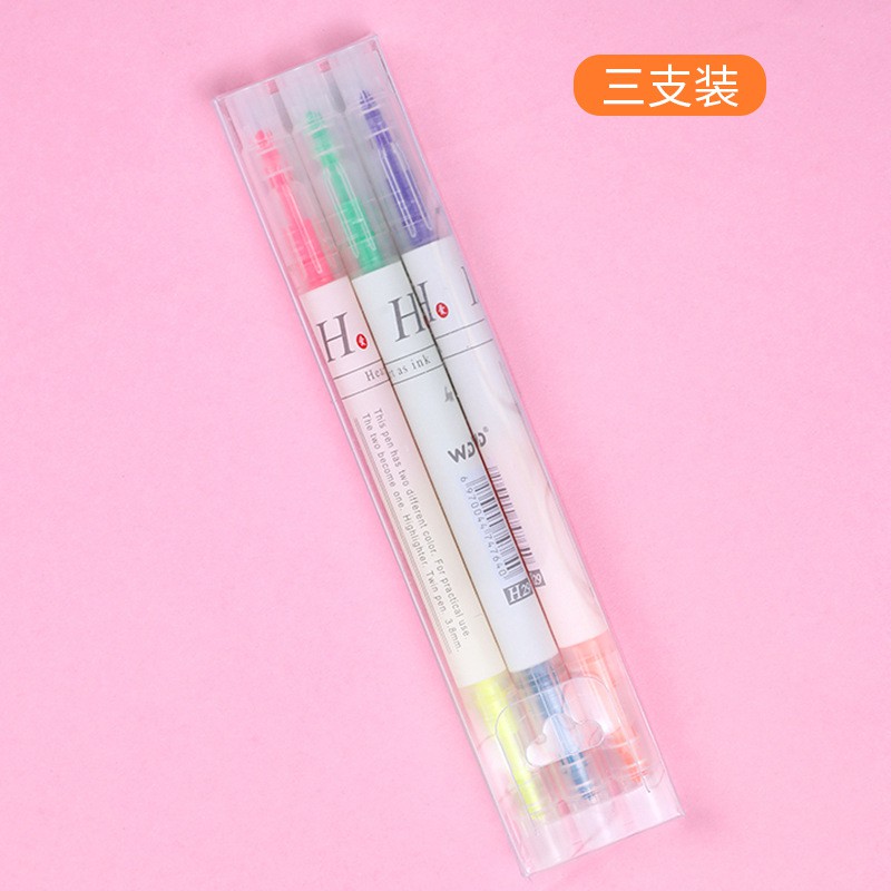 ปากกาไฮไลท์ แบบสองหัว 6 สี อุปกรณ์เครื่องเขียน